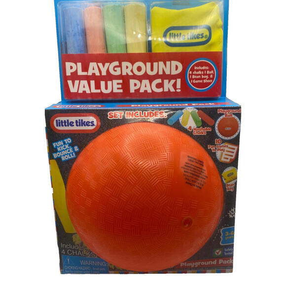 Little Tikes Playground Value Pack Ages 3-6 Preschool Toys Ball Bean Bag Chalk - Picture 1 of 4